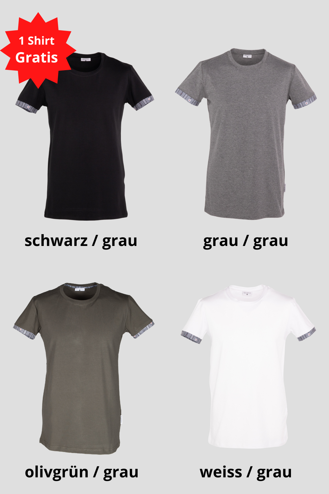 Herren 4 für 3 Kombo Edelweiss T-Shirt