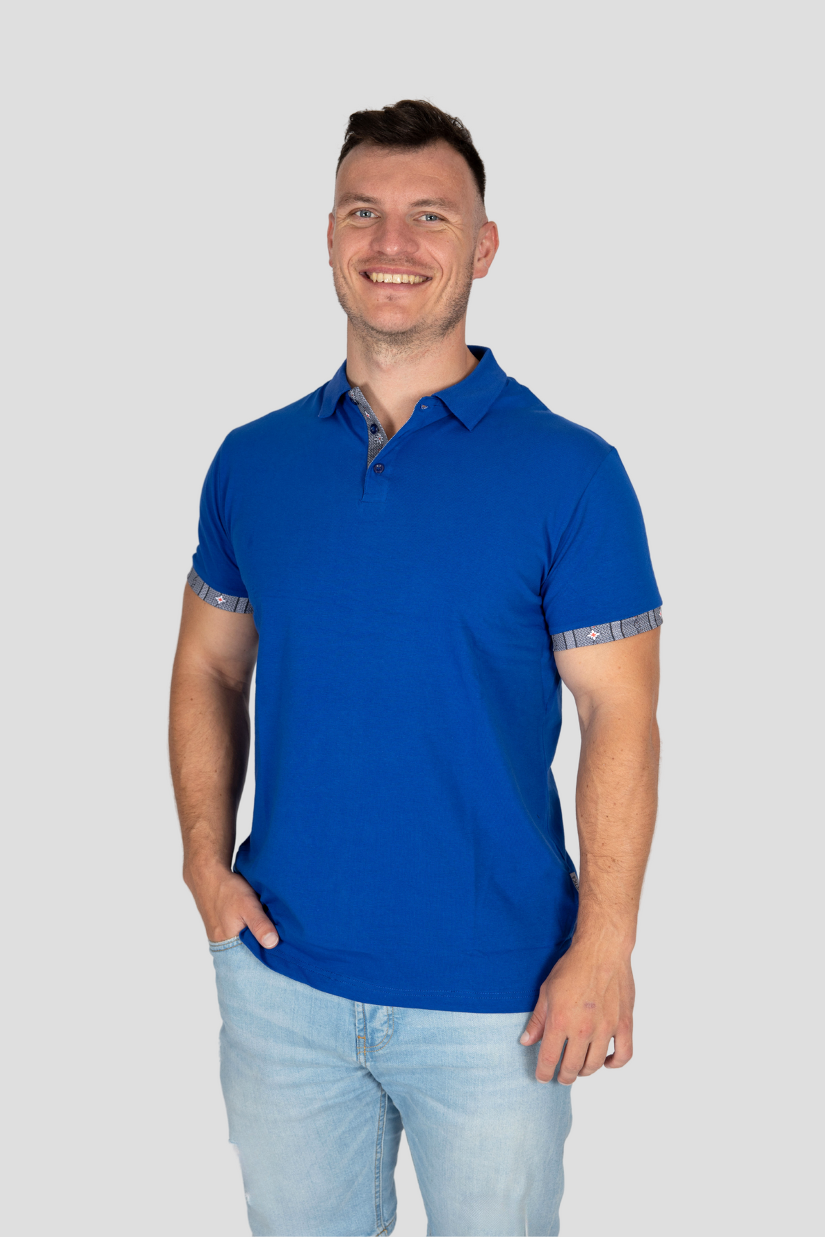 Polo Shirt Edelweiss Krageninnenseite & Armabschluss Herren