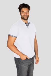 Herren Scherenschnitt Polo Shirt Krageninnenseite & Armabschluss