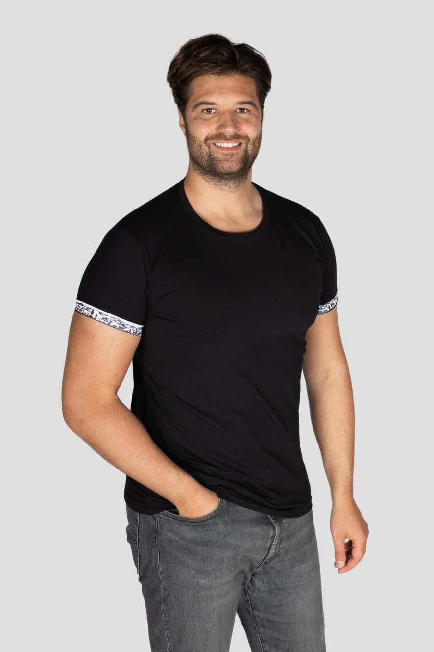 Herren 2er Kombo Scherenschnitt T-Shirt + Gratis Brille