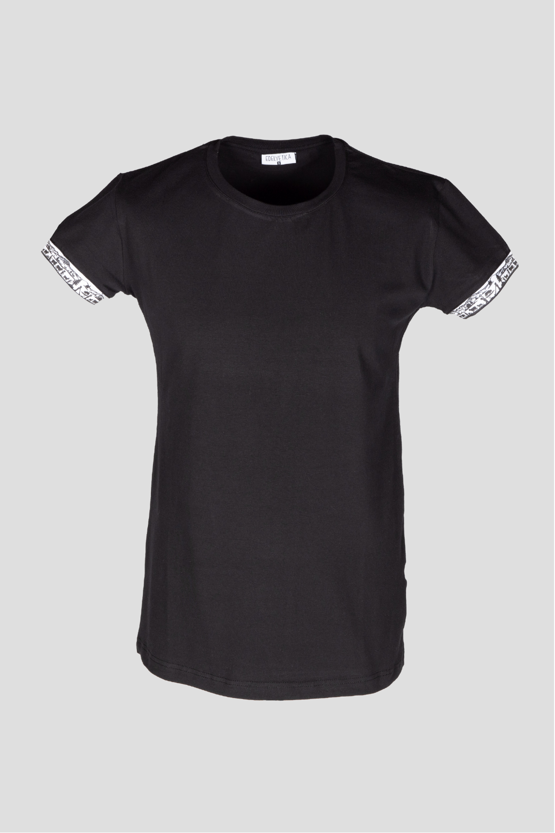 Herren-T-Shirt mit Scherenschnitt-Motiv am Armabschluss von Edelvetica