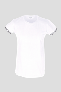 Herren-T-Shirt mit Scherenschnitt-Motiv am Armabschluss von Edelvetica