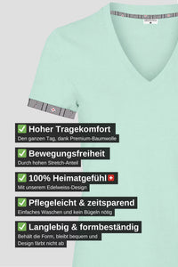 Edelweiss Original Damen T-Shirt in verschiedenen Farben mit einzigartigem Edelweiss-Design am Armabschluss von Edelvetica.