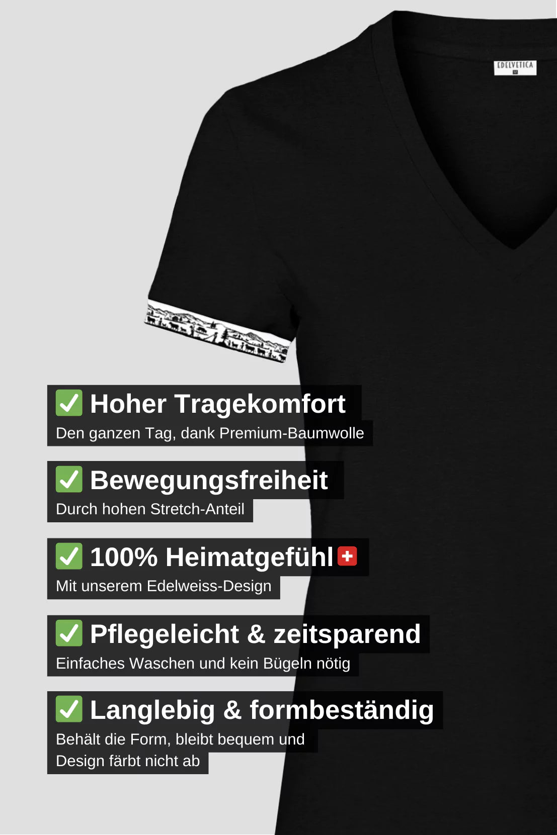 Scherenschnitt Original Damen T-Shirt in verschiedenen Farben mit einzigartigem Scherenschnitt -Design am Armabschluss von Edelvetica.