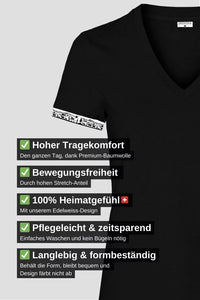 Scherenschnitt Original Damen T-Shirt in verschiedenen Farben mit einzigartigem Scherenschnitt -Design am Armabschluss von Edelvetica.