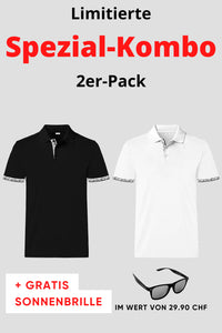 Herren 2er Kombo Scherenschnitt Polo + Gratis Brille