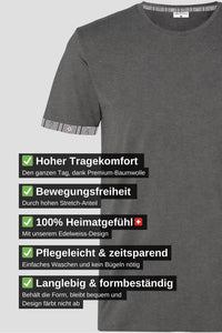 Herren-T-Shirt mit Edelweiss-Motiv am Armabschluss von Edelvetica